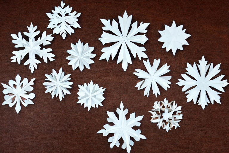 cristais de neve em papel