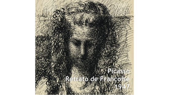 retrato de Françoise por Pablo Picasso, 1947 - Tinta-da-china