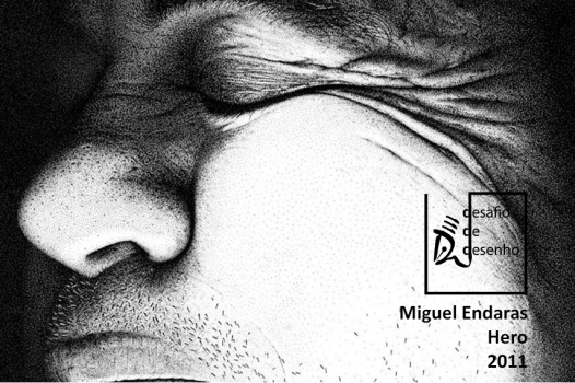 Retrato pontilhista, Hero, por Miguel Endara, 2011, fonte: miguelendaras.com